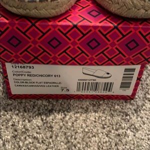 Tory Burch Espadrille- red/blue- Size 7.5